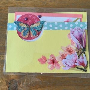 Floral and Butterfly Greeting Card